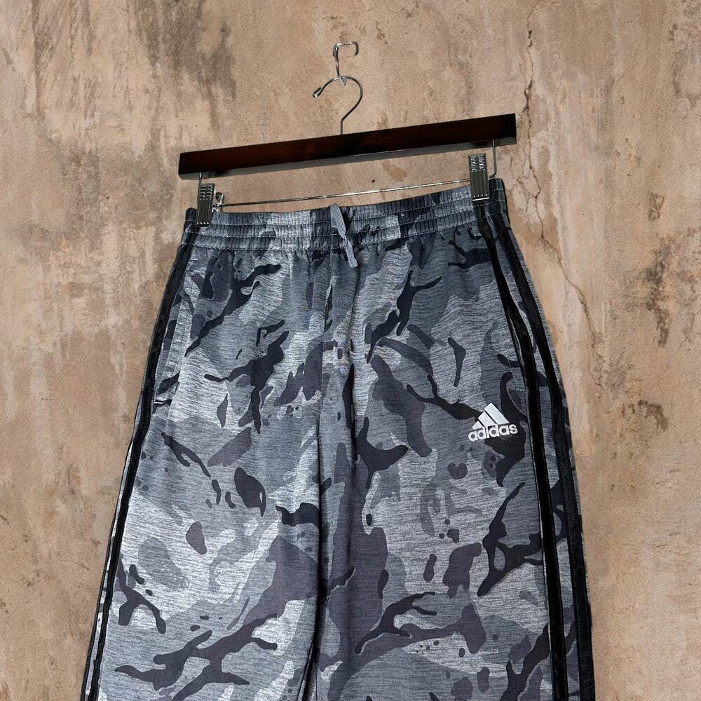 Vintage Y2K Adidas Sweatpants Youth L Arctic Camo Joggers Black 3 Stripes